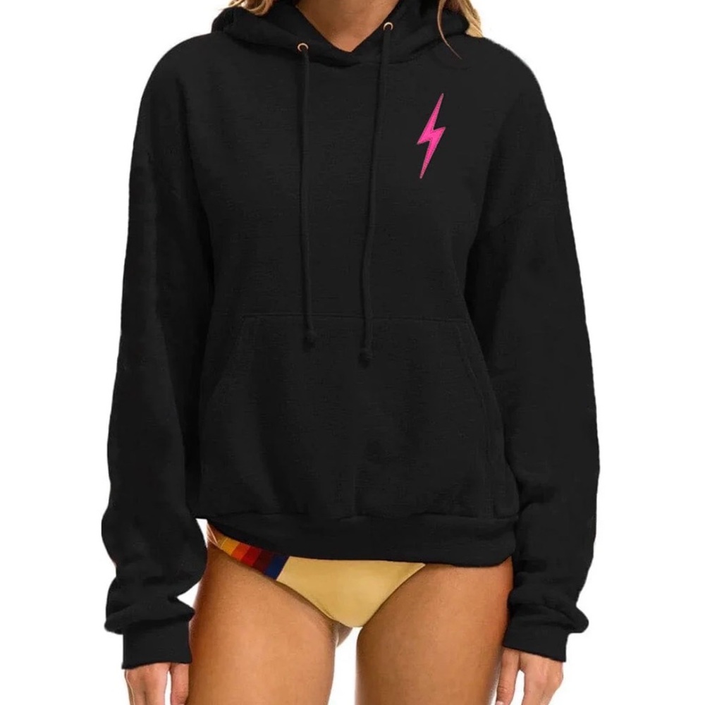 Aviator Nation Hoodie SZ M - with Pink Lightning Bolt